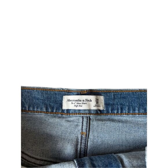 Abercrombie & Fitch The Mom Short High Rise Denim Shorts size 34 Blue - Picture 3 of 9